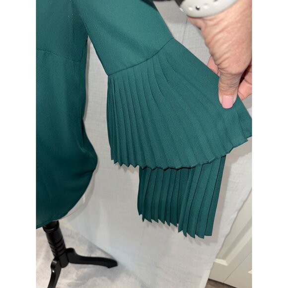 1. State Womens Pleated Sleeve Blouse XS Green - Picture 3 of 6